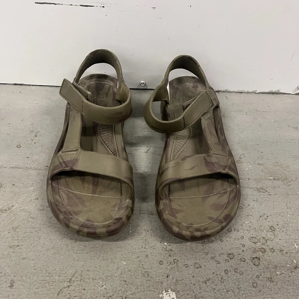 Teva Hurricane Drift Sandals Mens 8 Womens 9.5 Camo Green EVA Lightweight Hiking